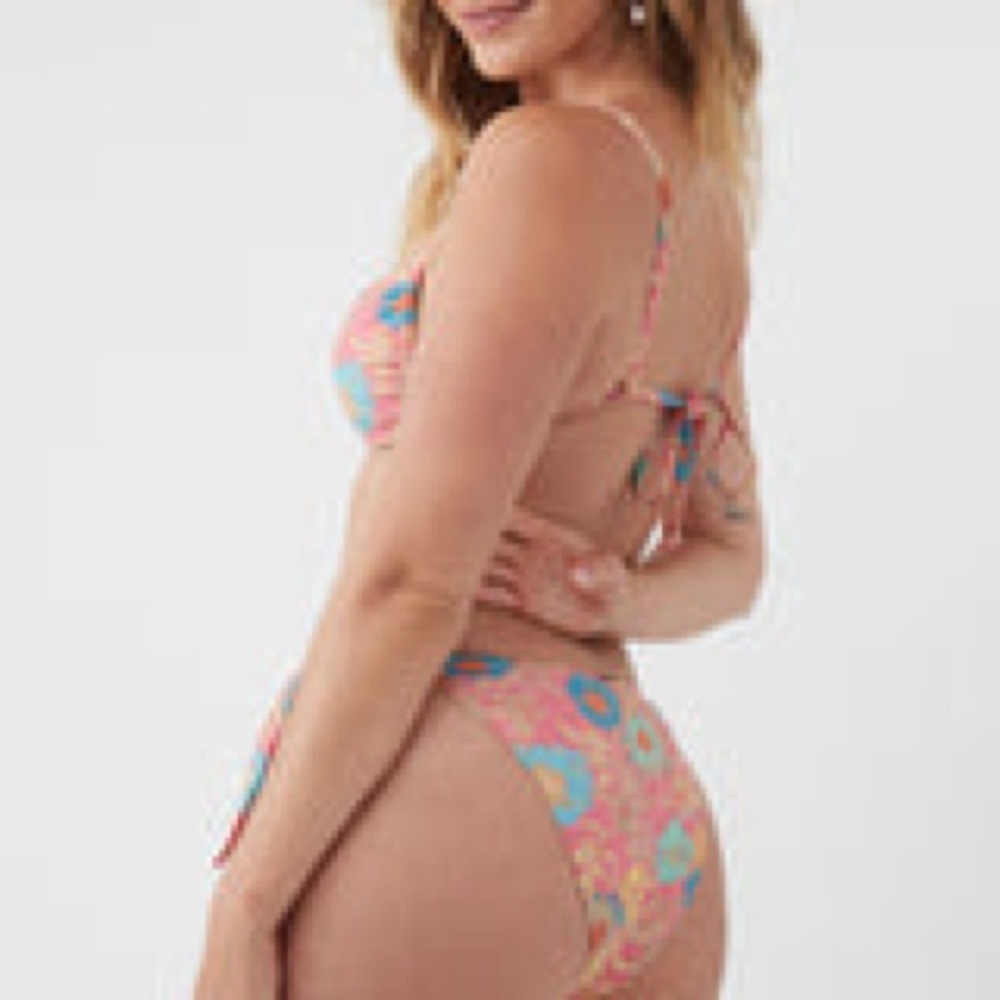 O'Neill Pink and Blue Floral Bikini